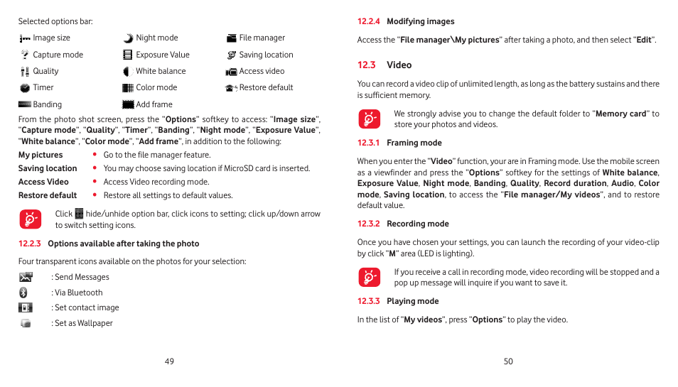 3 video | Vodafone 541 User Manual | Page 26 / 41