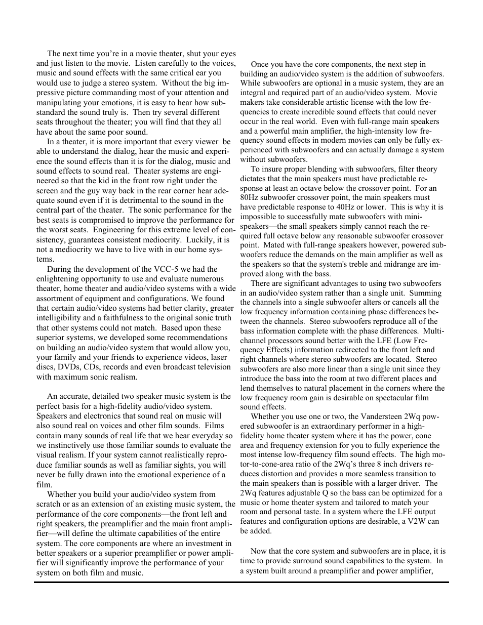Andersteen, Udio, Ideo | Vandersteen Audio VCC-5 User Manual | Page 2 / 8