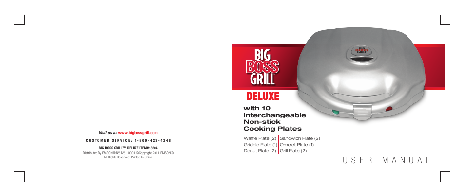 Van Hauser Big Boss Grill Deluxe 8204 User Manual | 7 pages