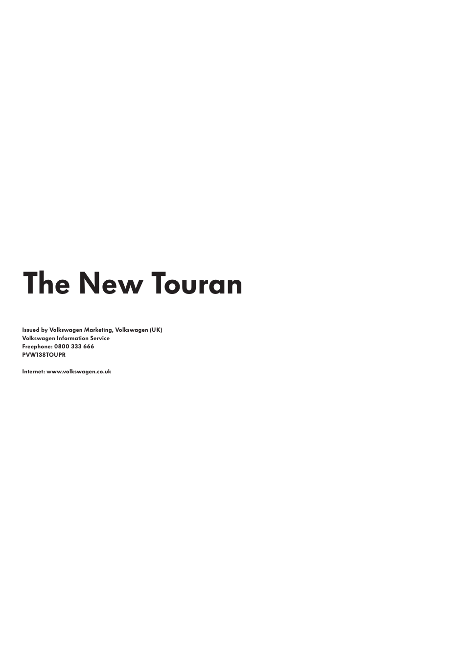 The new touran | Volkswagen The New Touran User Manual | Page 11 / 11