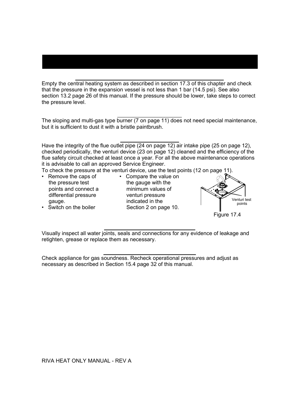 Annual maintenance cont | Verona WALL HUNG GAS BOILER User Manual | Page 38 / 40