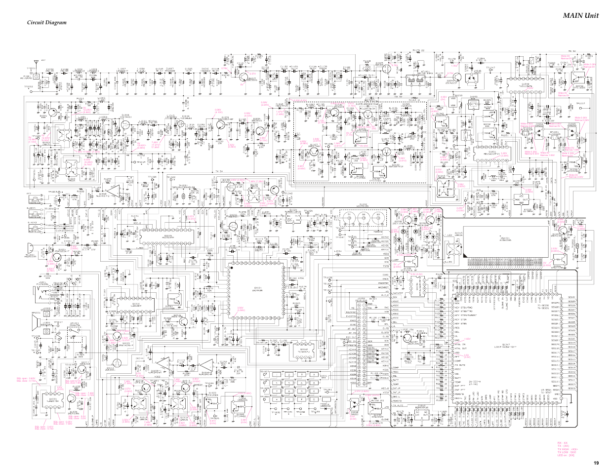 Main unit, Circuit diagram | Vertex Standard VX-410 User Manual | Page 19 / 41