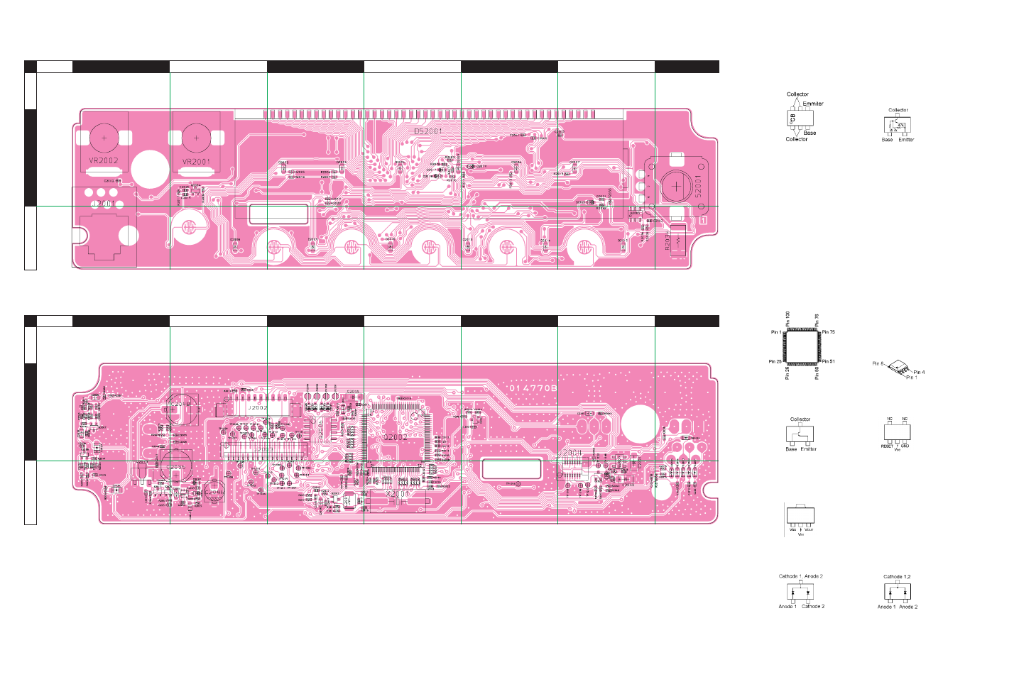 Parts layout, Side a, Side b | Main unit parts list, Cntl unit | Vertex Standard FT-1807M User Manual | Page 28 / 34