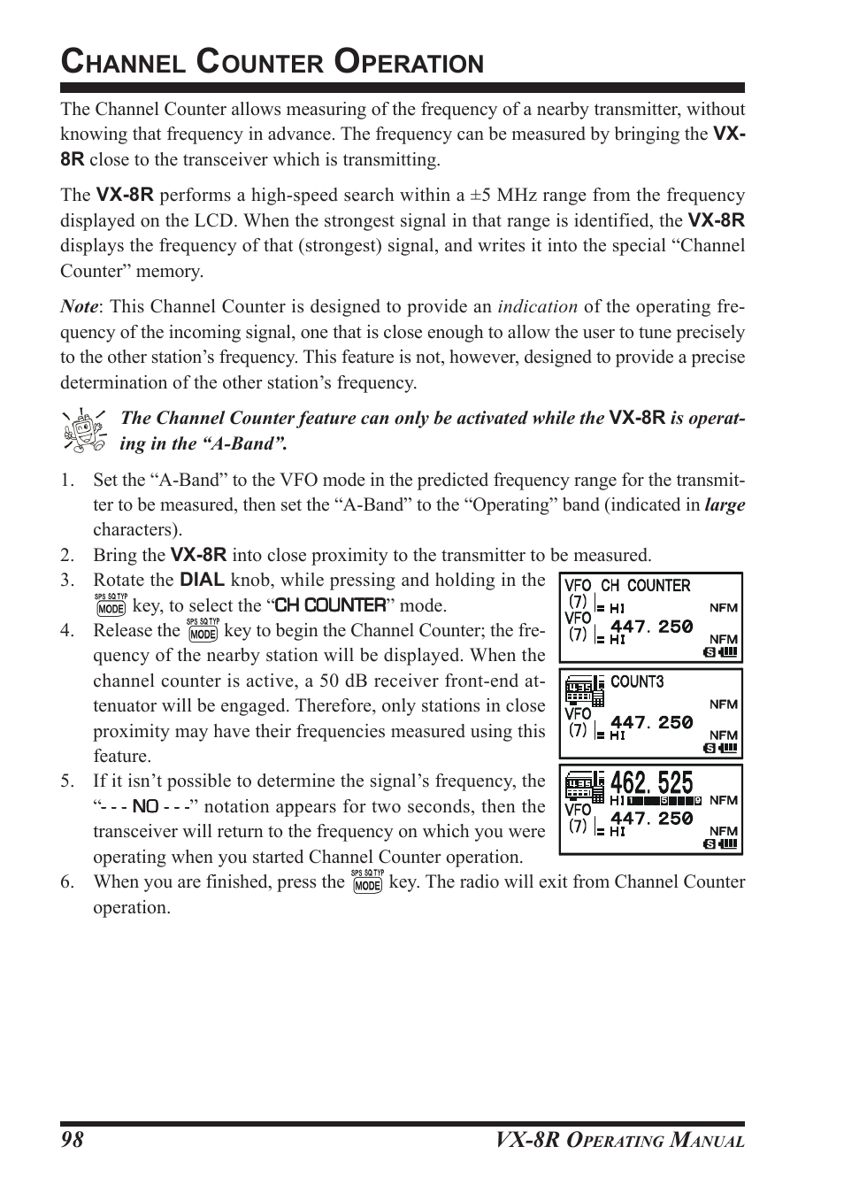 Hannel, Ounter, Peration | Vertex Standard VX-8R User Manual | Page 100 / 172