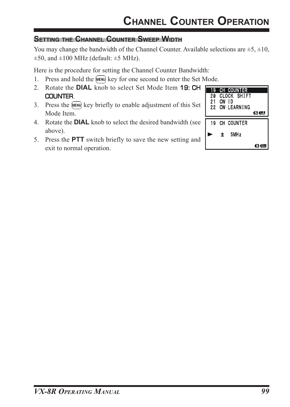 Hannel, Ounter, Peration | Vertex Standard VX-8R User Manual | Page 101 / 172