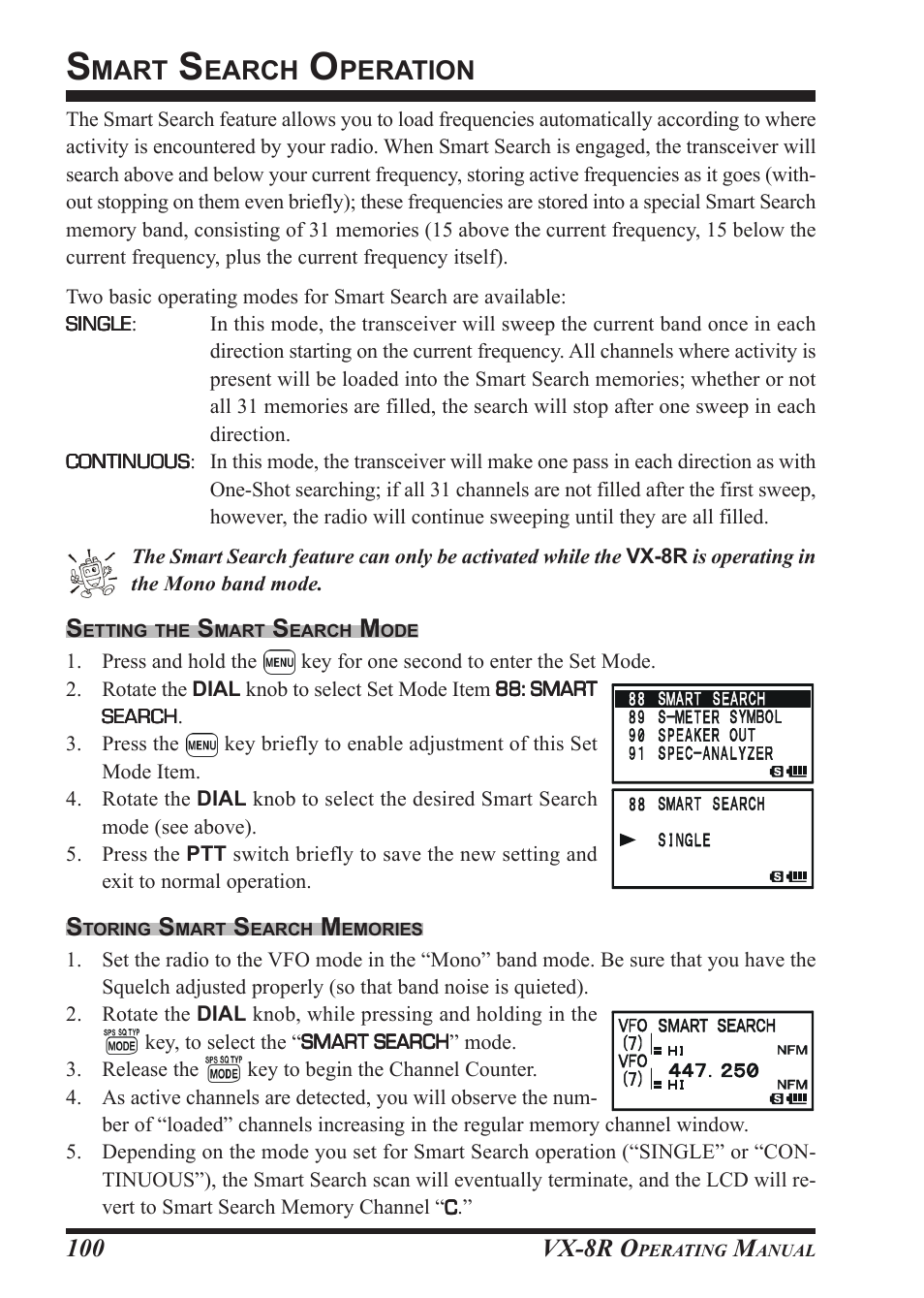 Mart, Earch, Peration | Vx-8r o | Vertex Standard VX-8R User Manual | Page 102 / 172