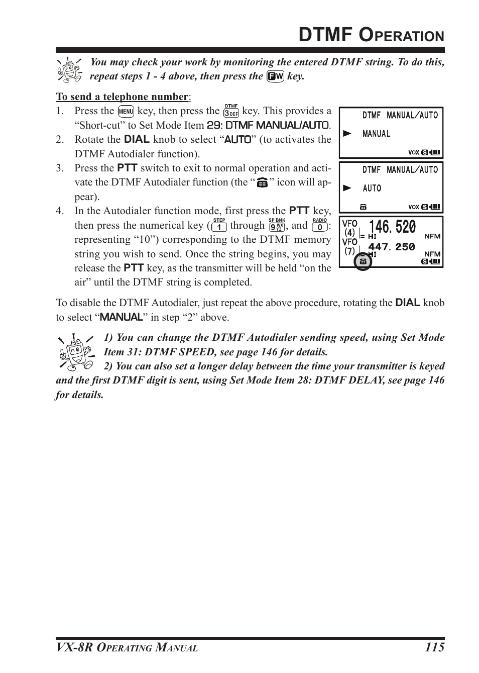 Dtmf o, Peration, Vx-8r o | Vertex Standard VX-8R User Manual | Page 117 / 172