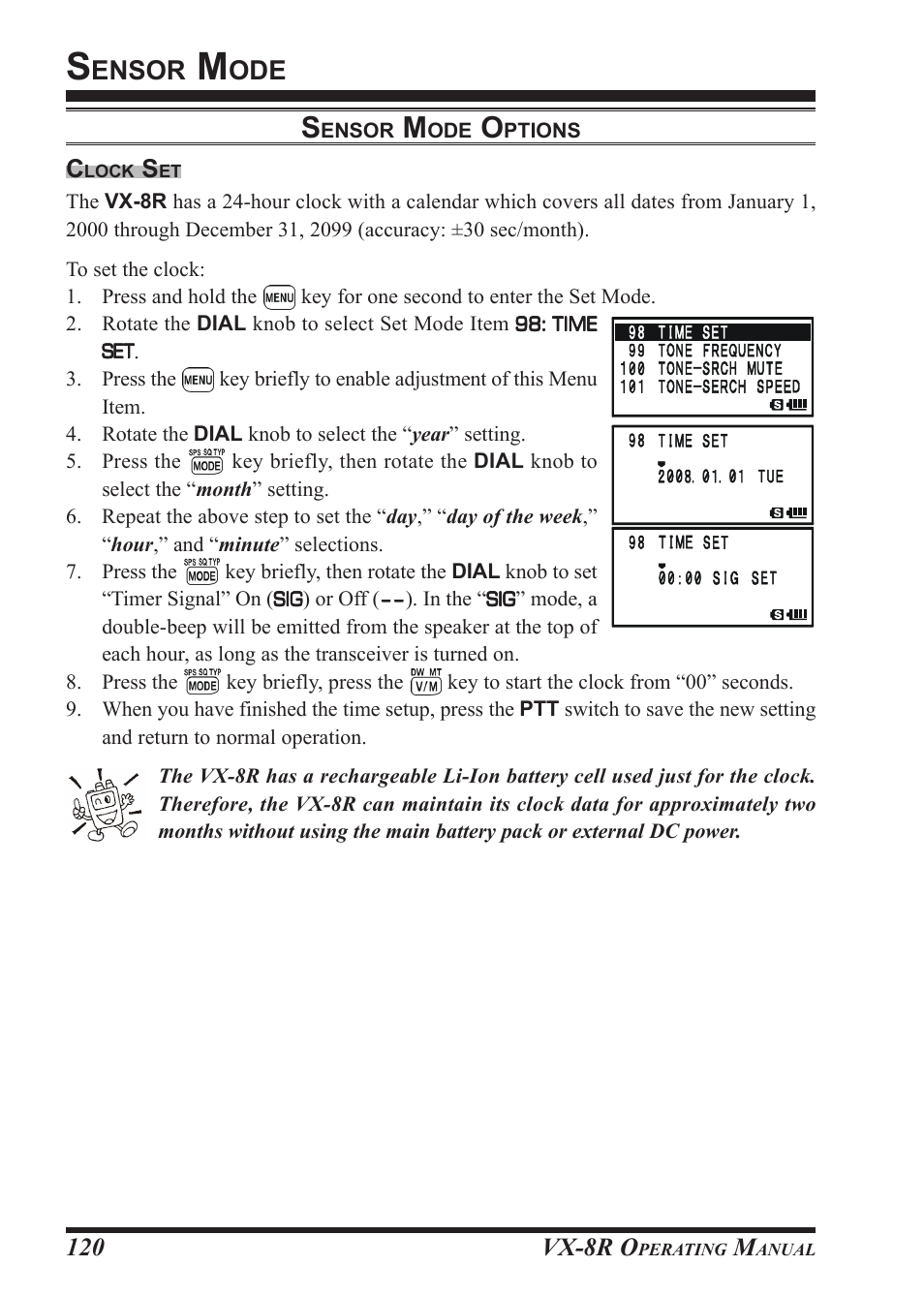 Ensor, Vx-8r o | Vertex Standard VX-8R User Manual | Page 122 / 172