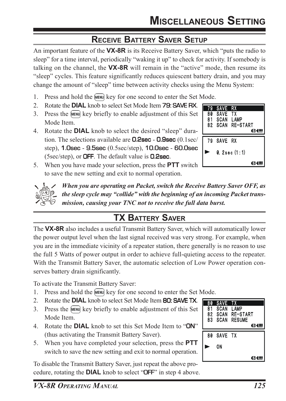 Tx b, Iscellaneous, Etting | Vx-8r o | Vertex Standard VX-8R User Manual | Page 127 / 172