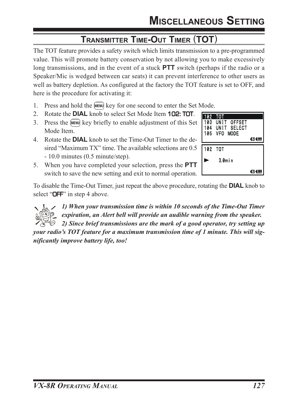 Tot ), Iscellaneous, Etting | Vertex Standard VX-8R User Manual | Page 129 / 172