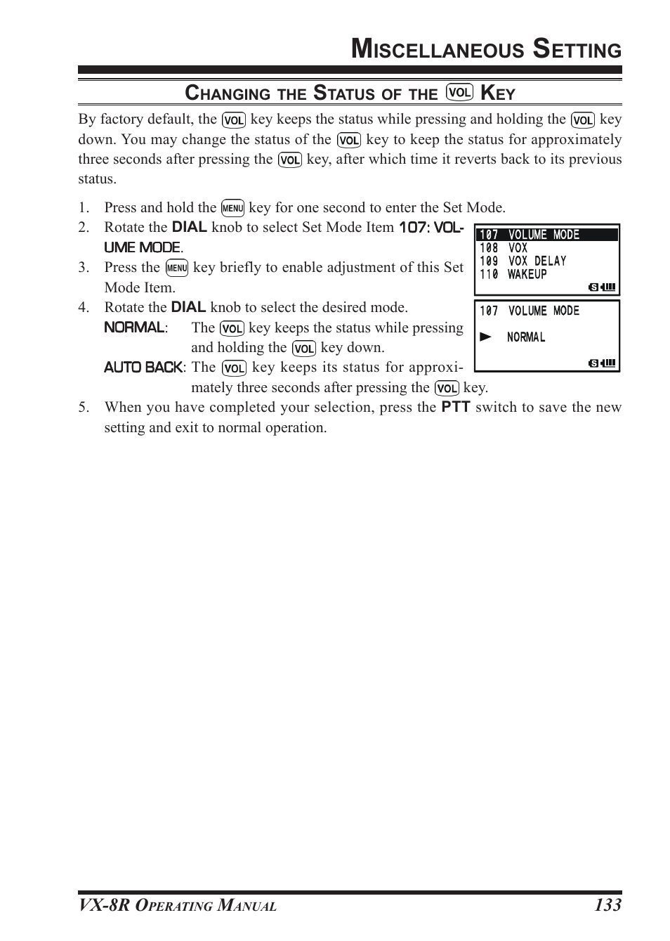 Iscellaneous, Etting | Vertex Standard VX-8R User Manual | Page 135 / 172