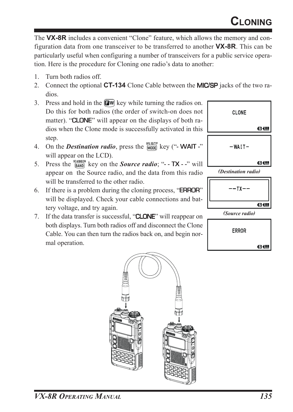 Loning, Vx-8r o | Vertex Standard VX-8R User Manual | Page 137 / 172
