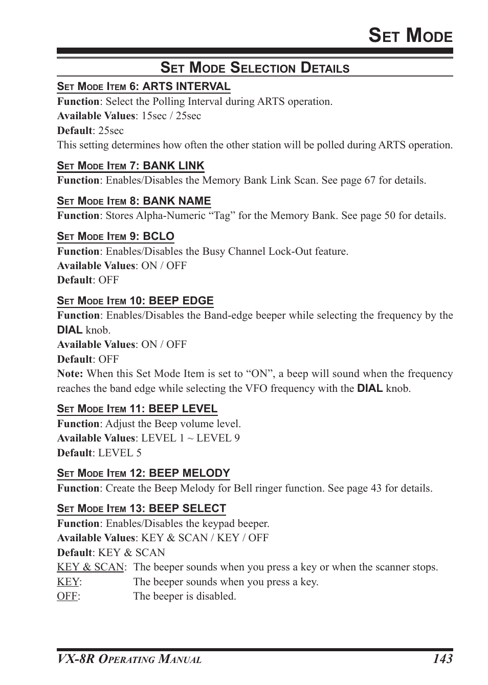 Vx-8r o | Vertex Standard VX-8R User Manual | Page 145 / 172