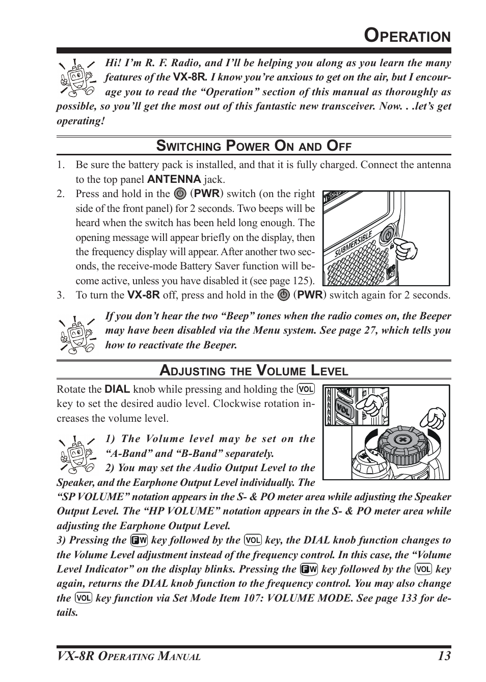 Peration | Vertex Standard VX-8R User Manual | Page 15 / 172