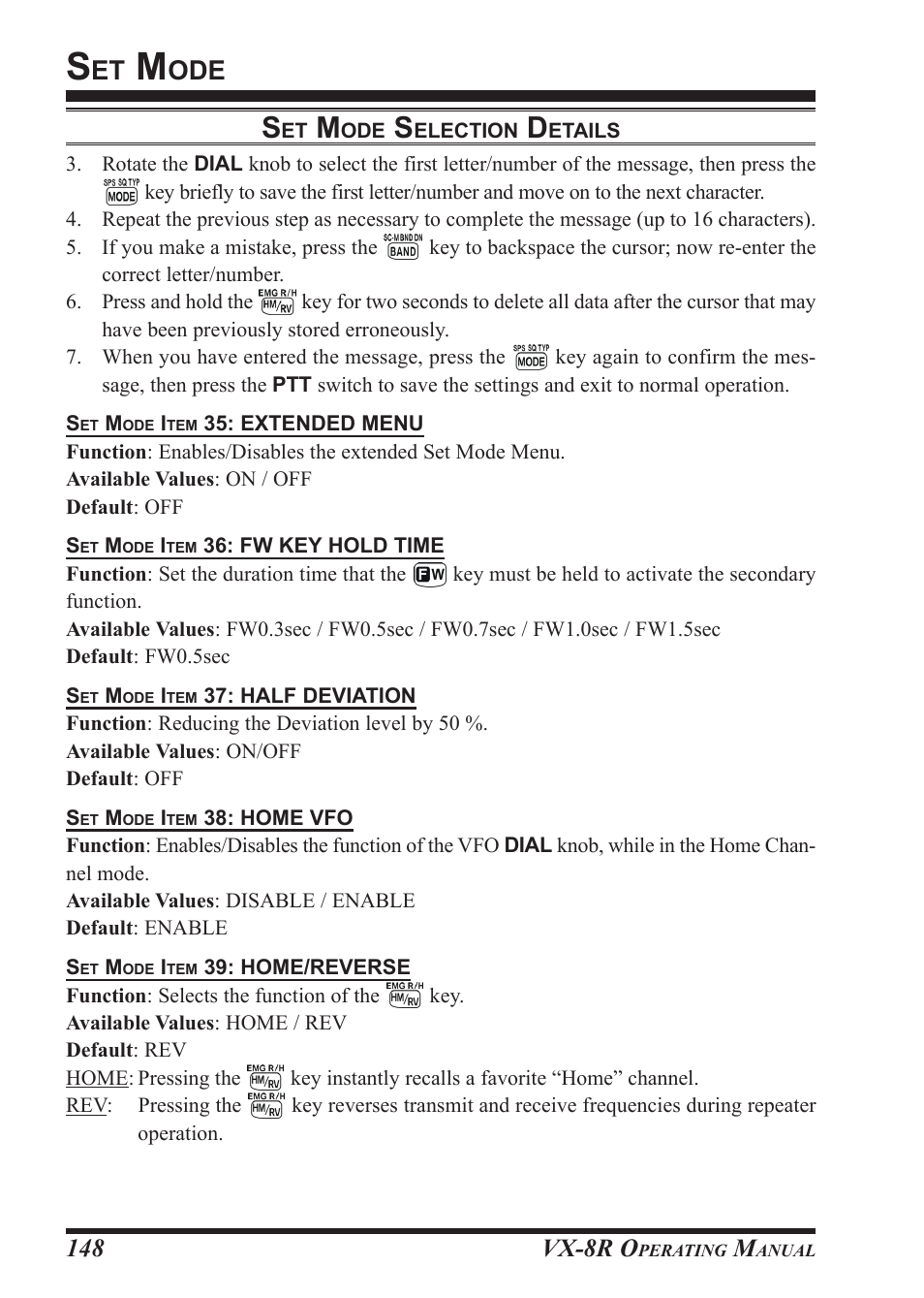 Vx-8r o | Vertex Standard VX-8R User Manual | Page 150 / 172