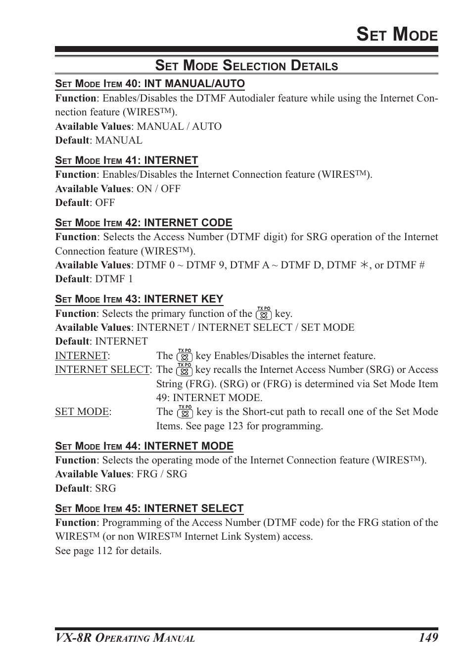 Vx-8r o | Vertex Standard VX-8R User Manual | Page 151 / 172