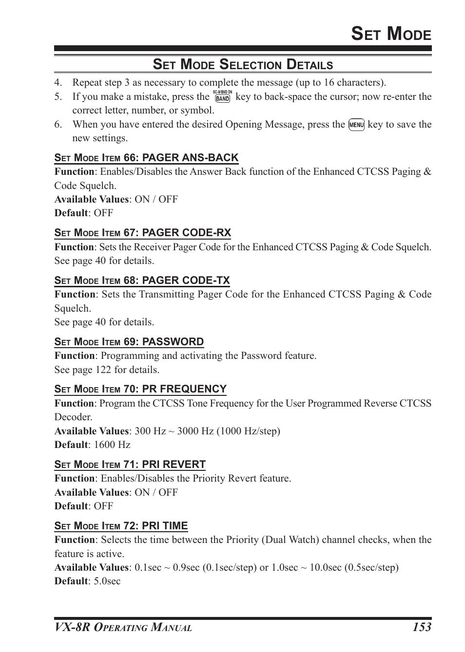 Vx-8r o | Vertex Standard VX-8R User Manual | Page 155 / 172