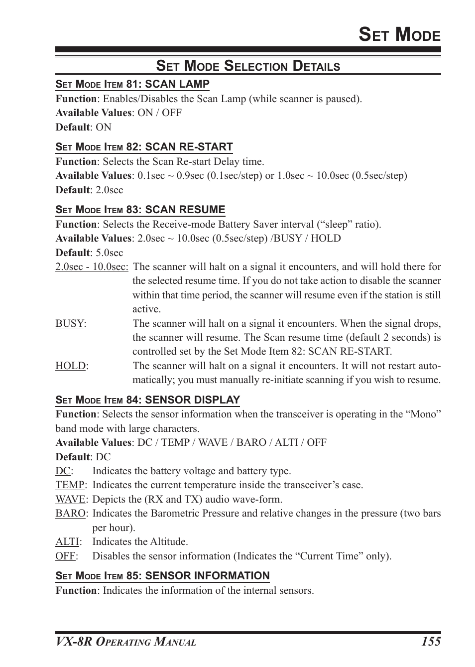 Vx-8r o | Vertex Standard VX-8R User Manual | Page 157 / 172