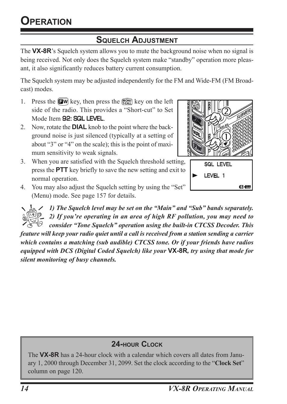 Peration | Vertex Standard VX-8R User Manual | Page 16 / 172