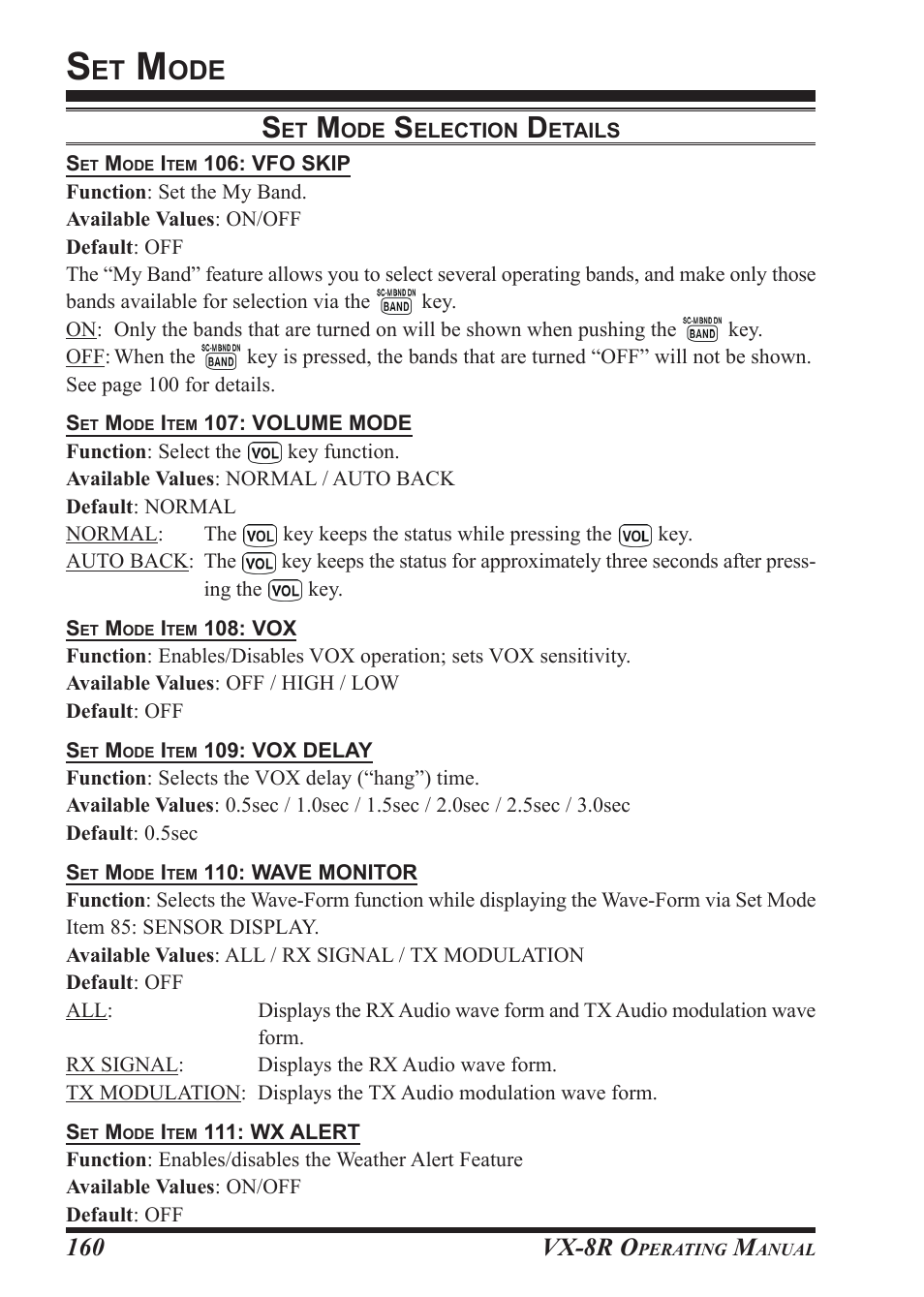 Vx-8r o | Vertex Standard VX-8R User Manual | Page 162 / 172