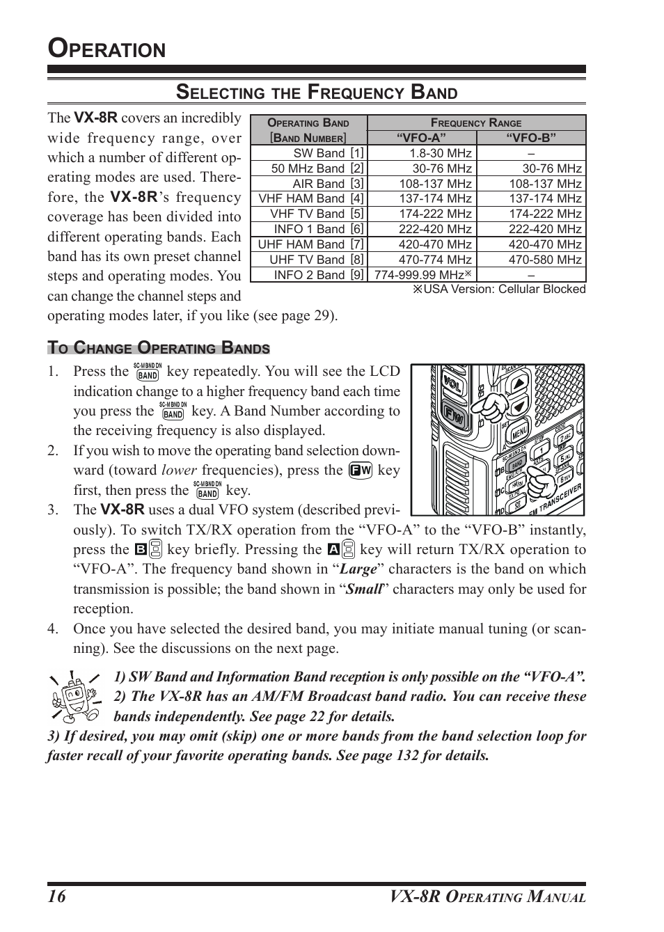 Peration, Vx-8r o | Vertex Standard VX-8R User Manual | Page 18 / 172