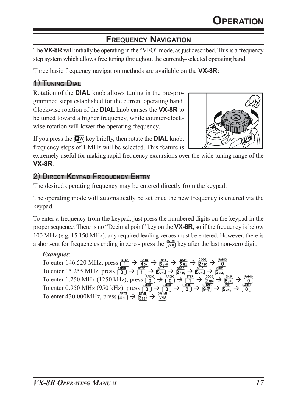 Peration, Vx-8r o, 1 ) t | 2 ) d | Vertex Standard VX-8R User Manual | Page 19 / 172