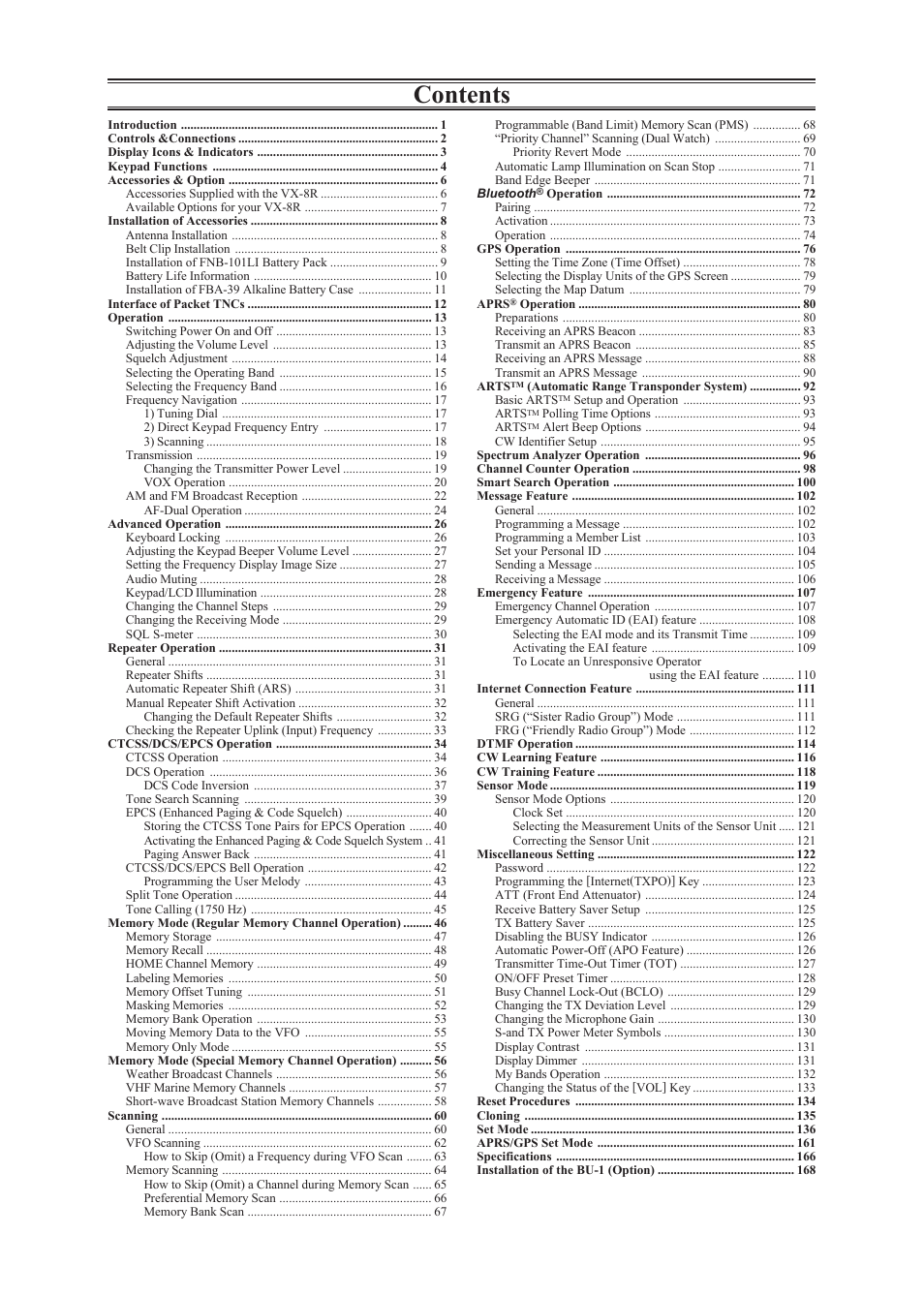 Vertex Standard VX-8R User Manual | Page 2 / 172