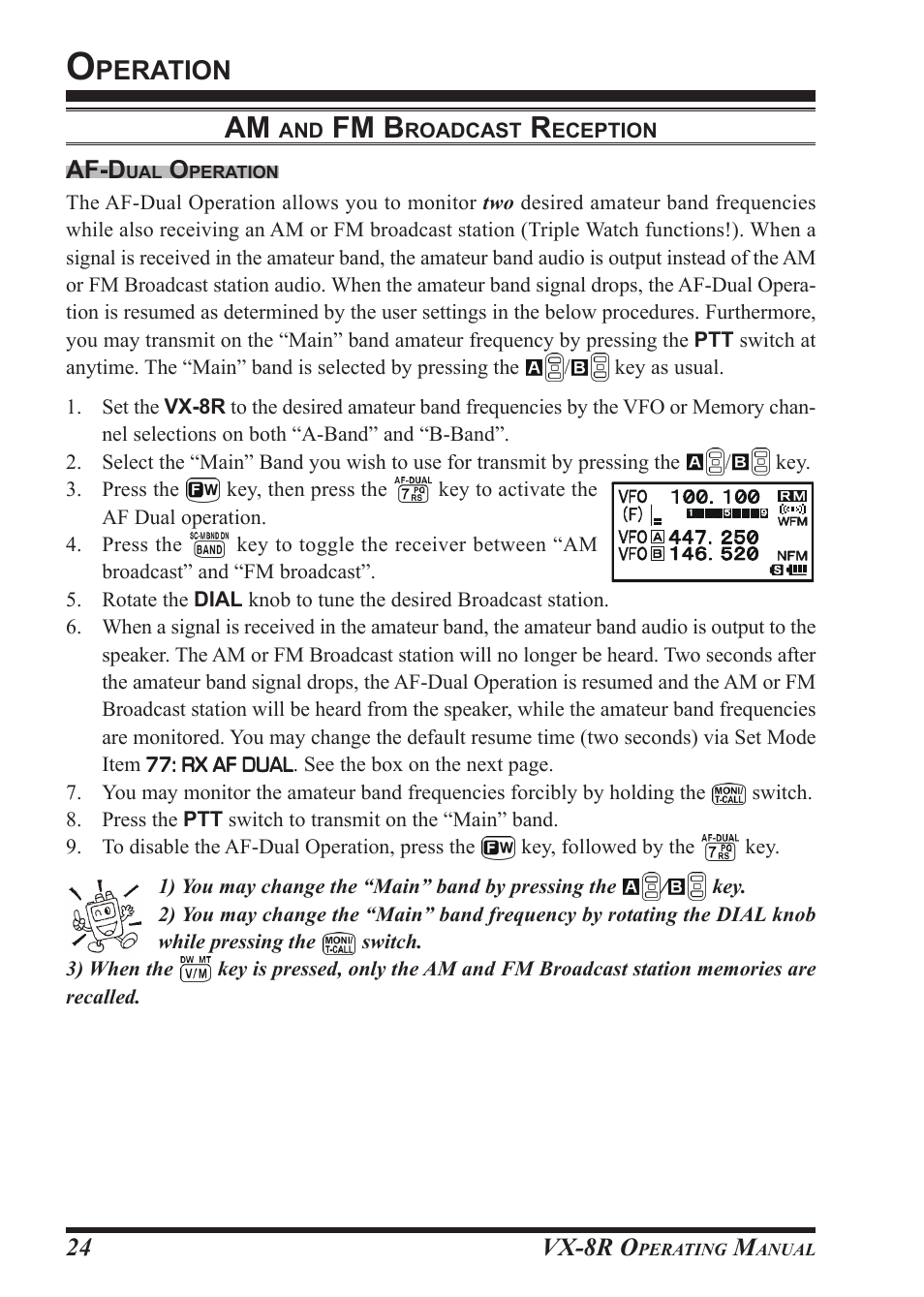 Fm b, Peration, Vx-8r o | Af-d | Vertex Standard VX-8R User Manual | Page 26 / 172