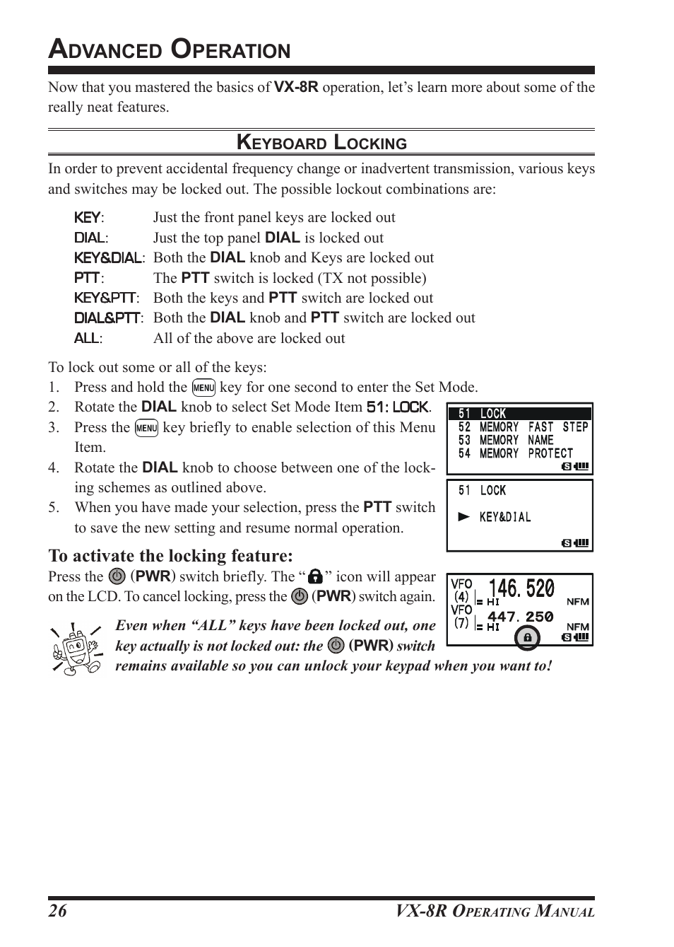 Dvanced, Peration, Vx-8r o | Vertex Standard VX-8R User Manual | Page 28 / 172