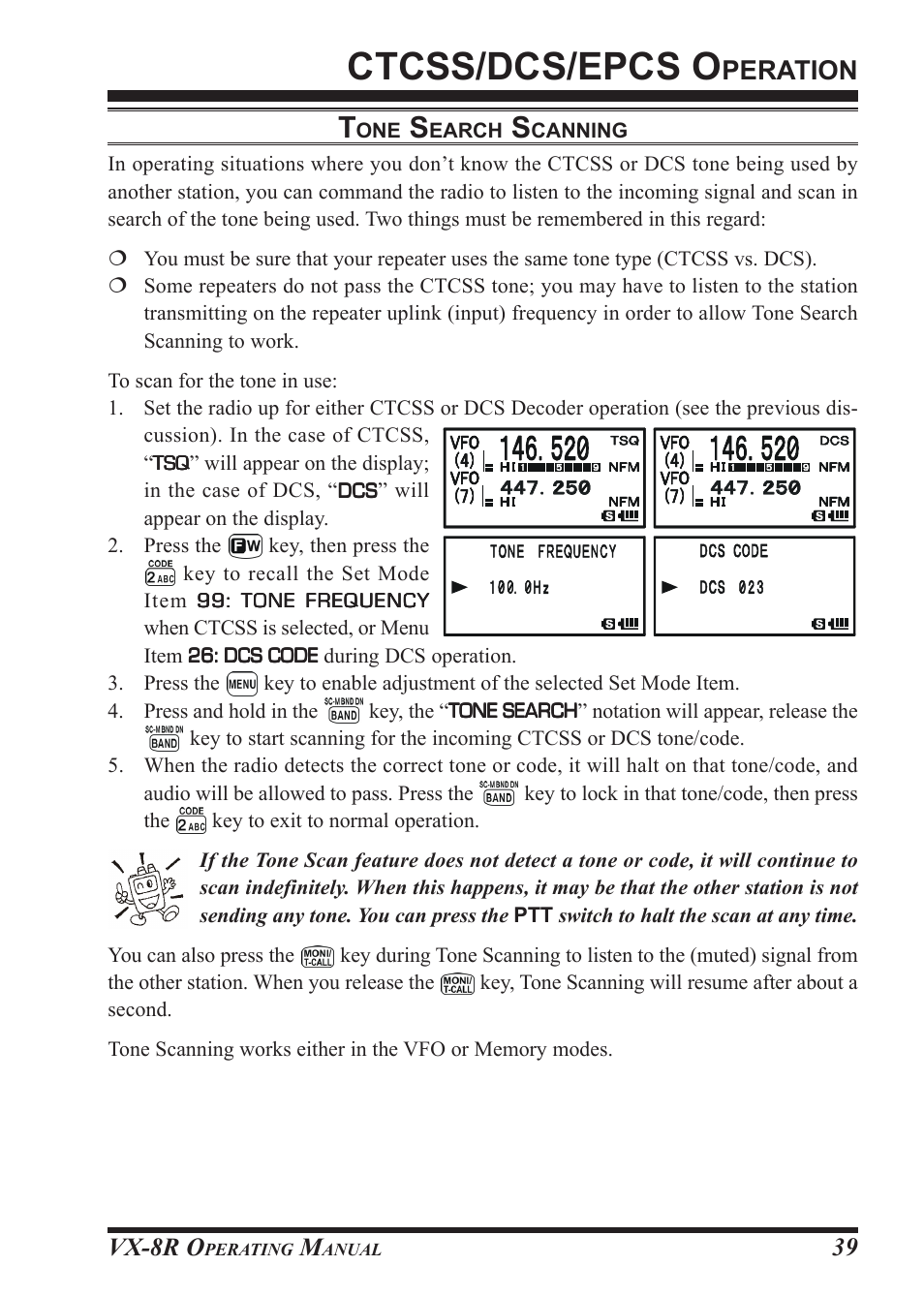 Ctcss/dcs/epcs o, Peration, Vx-8r o | Vertex Standard VX-8R User Manual | Page 41 / 172