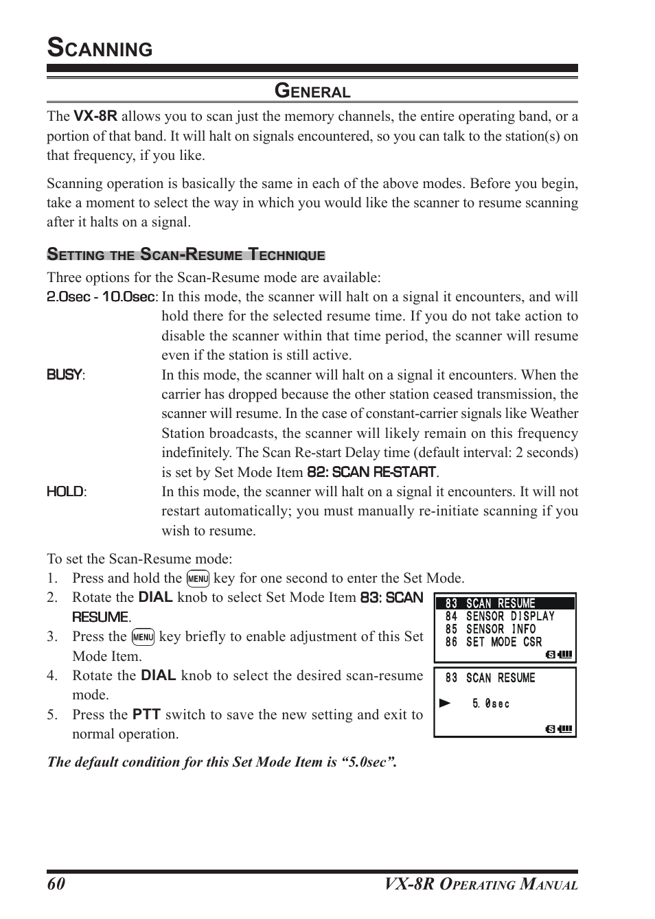 Canning, Vx-8r o | Vertex Standard VX-8R User Manual | Page 62 / 172