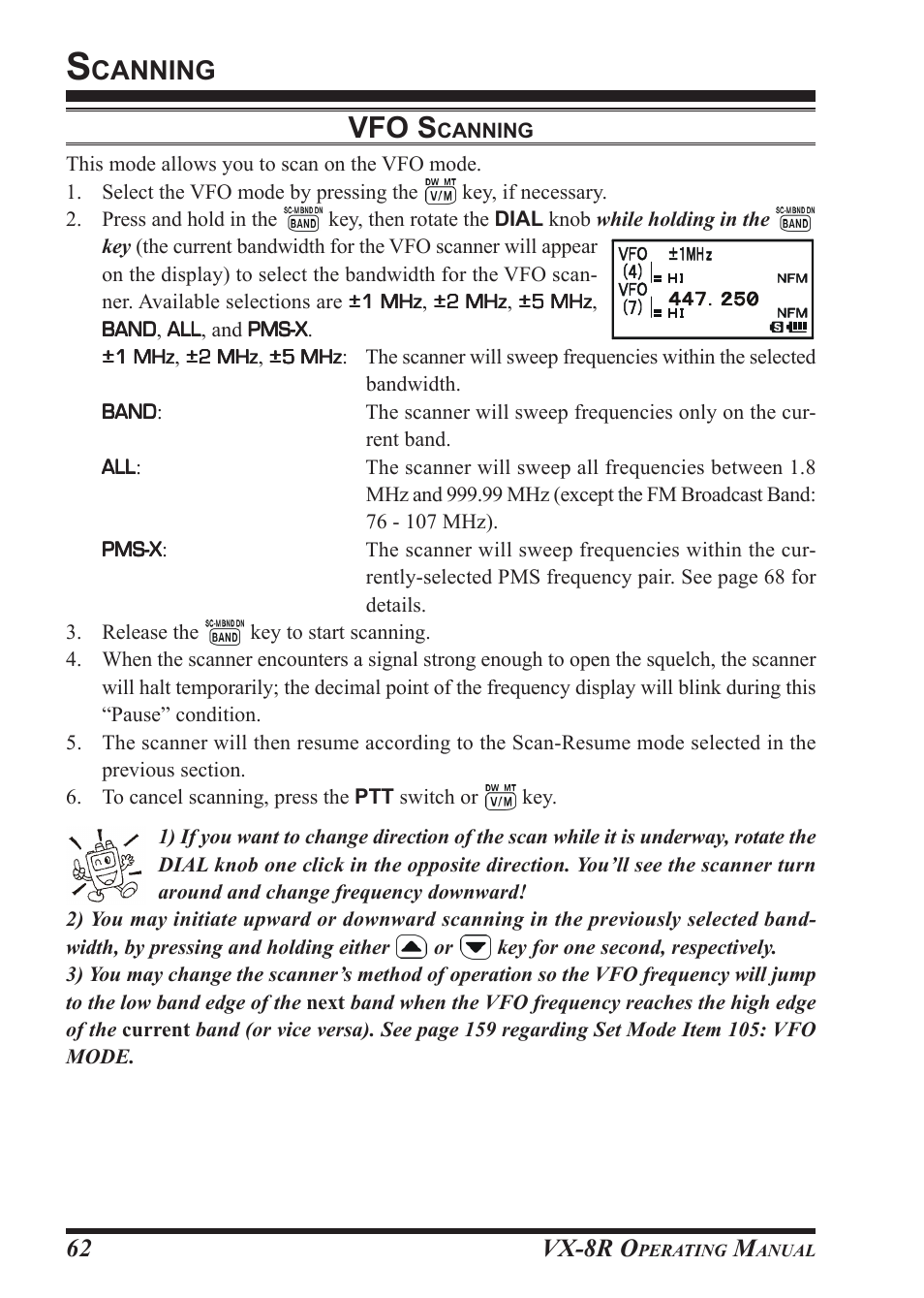 Vfo s, Canning, Vx-8r o | Vertex Standard VX-8R User Manual | Page 64 / 172