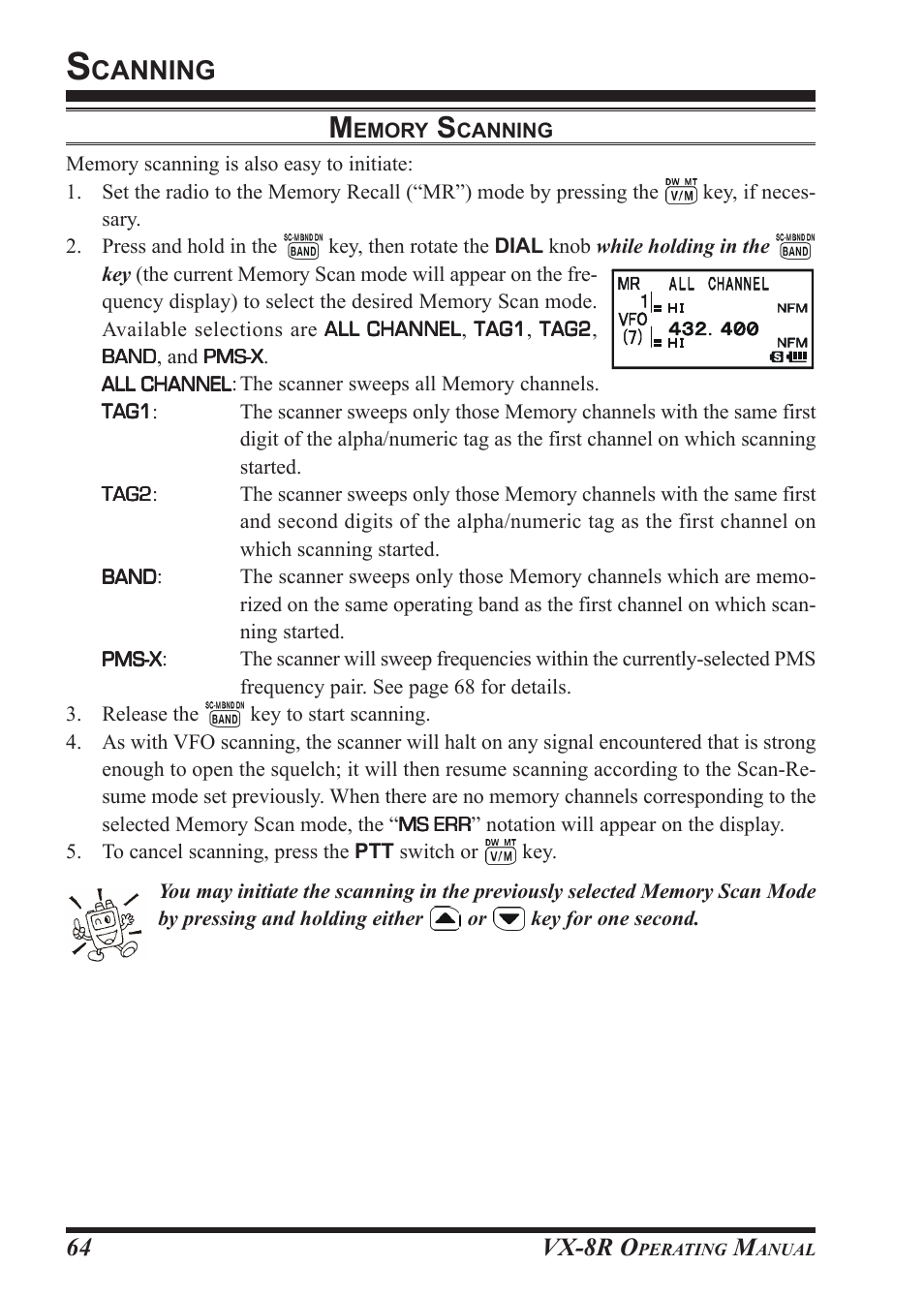 Canning, Vx-8r o | Vertex Standard VX-8R User Manual | Page 66 / 172