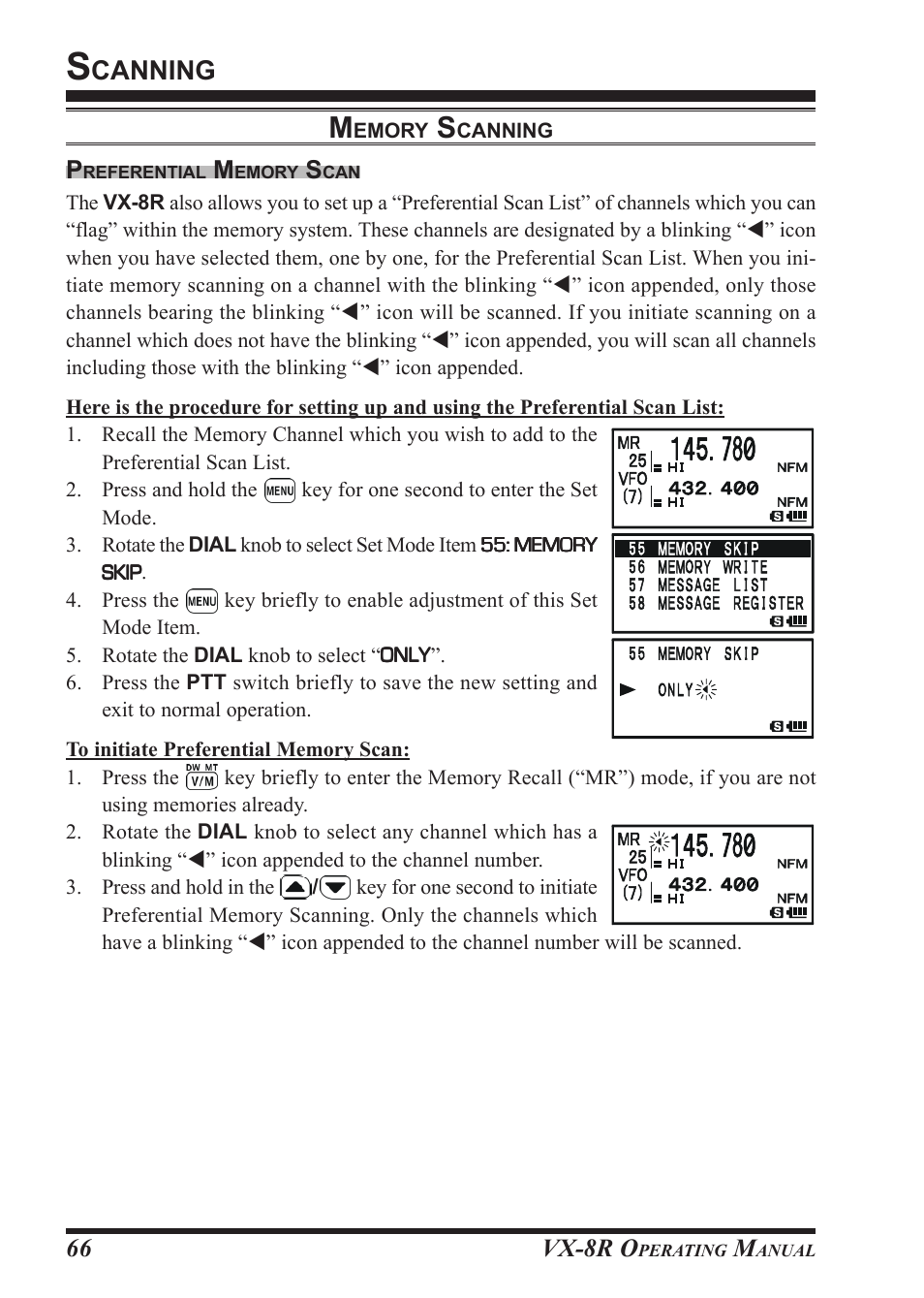 Canning, Vx-8r o, 66 p | Vertex Standard VX-8R User Manual | Page 68 / 172