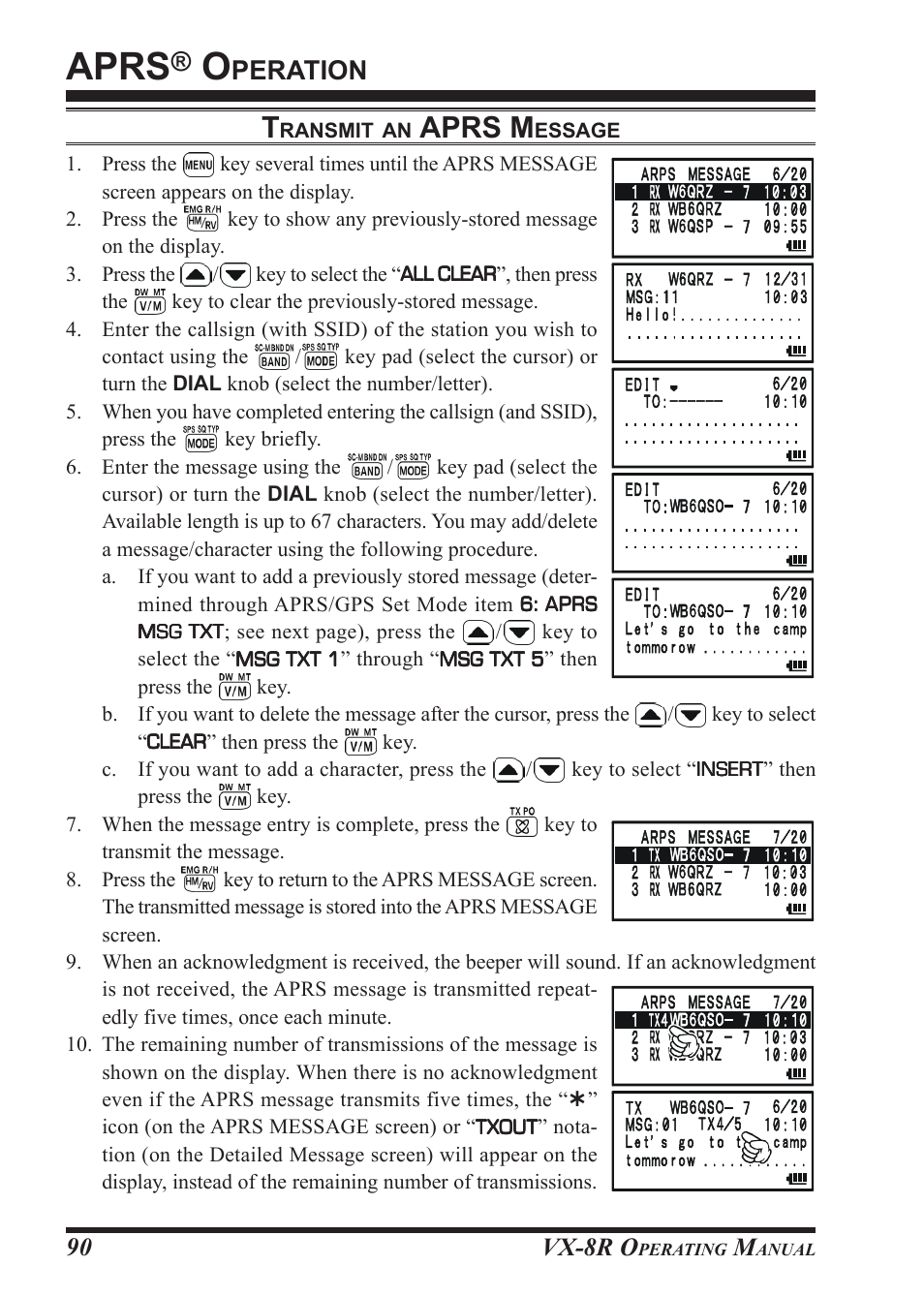 Aprs, Aprs m, Peration | Vx-8r o | Vertex Standard VX-8R User Manual | Page 92 / 172