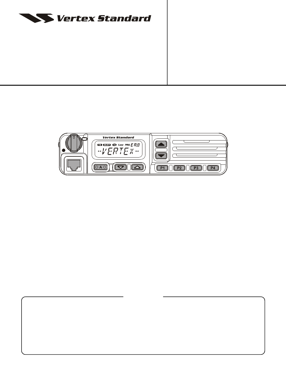 Vertex Standard VX-2500V User Manual | 41 pages