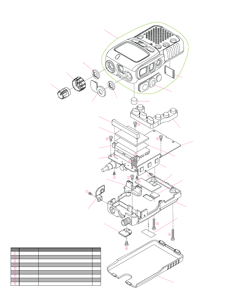 Exploded view & miscellaneous parts | Vertex Standard Yaesu VX-2R User Manual | Page 4 / 44