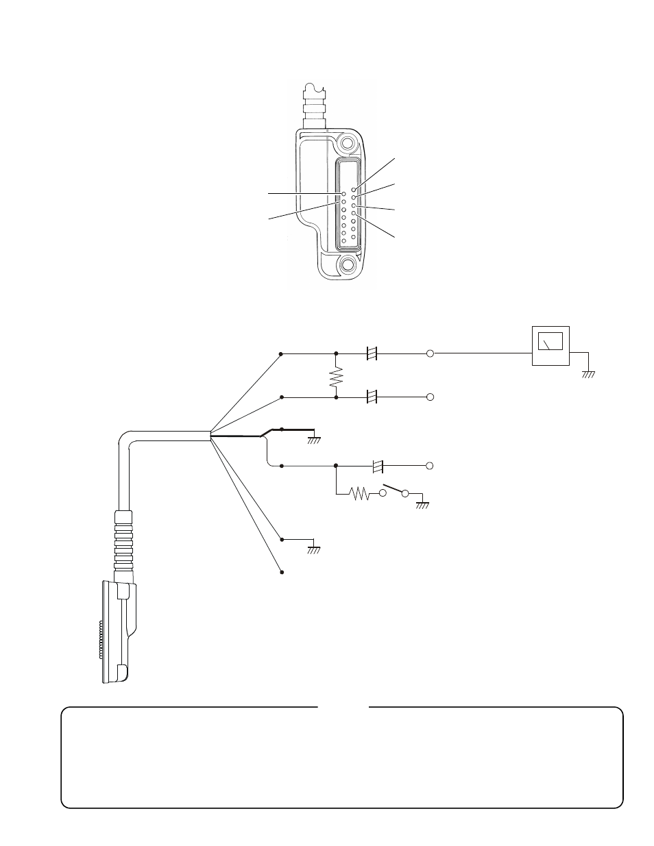 Test adapter schematic, Connector pinout diagram, Af test adapter schematic | Connector pinout diagram af test adapter schematic | Vertex Standard VX-900 User Manual | Page 25 / 66