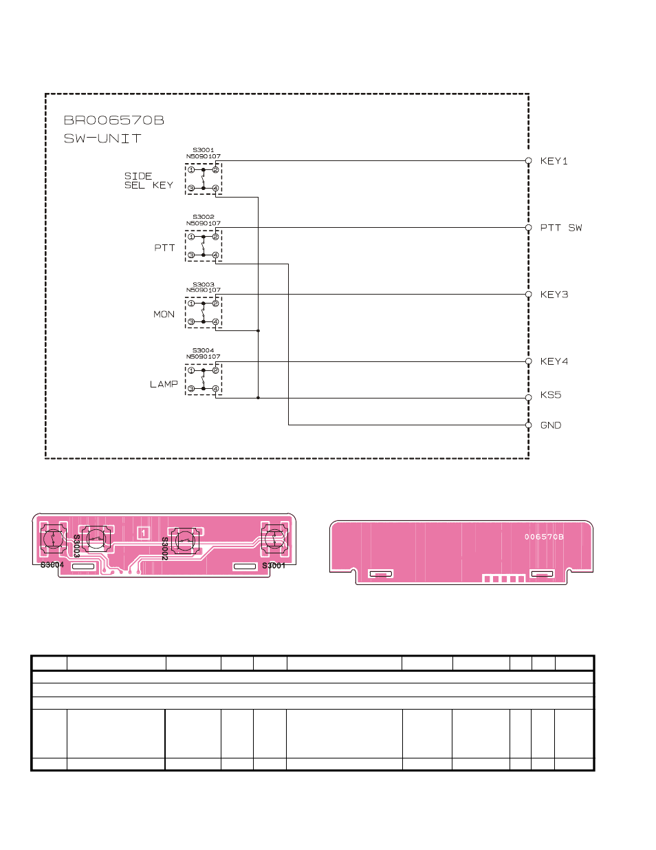 Sw unit, Circuit diagram, Parts layout | Parts list, Parts layout parts list | Vertex Standard VX-900 User Manual | Page 56 / 66