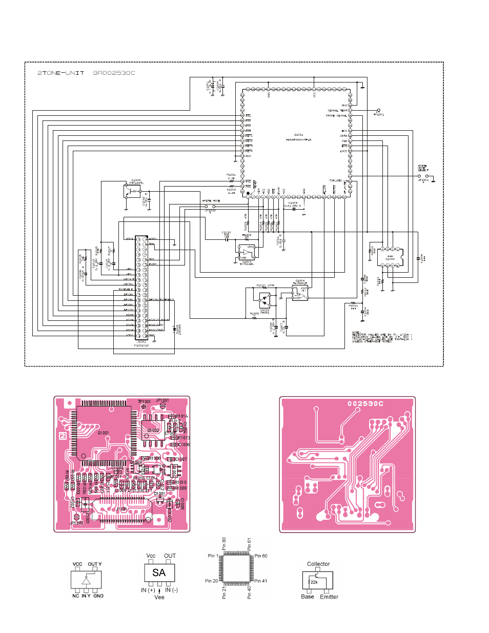 F2d-8 2-tone decode unit, Circuit diagram, Parts layout | Vertex Standard VX-900 User Manual | Page 58 / 66