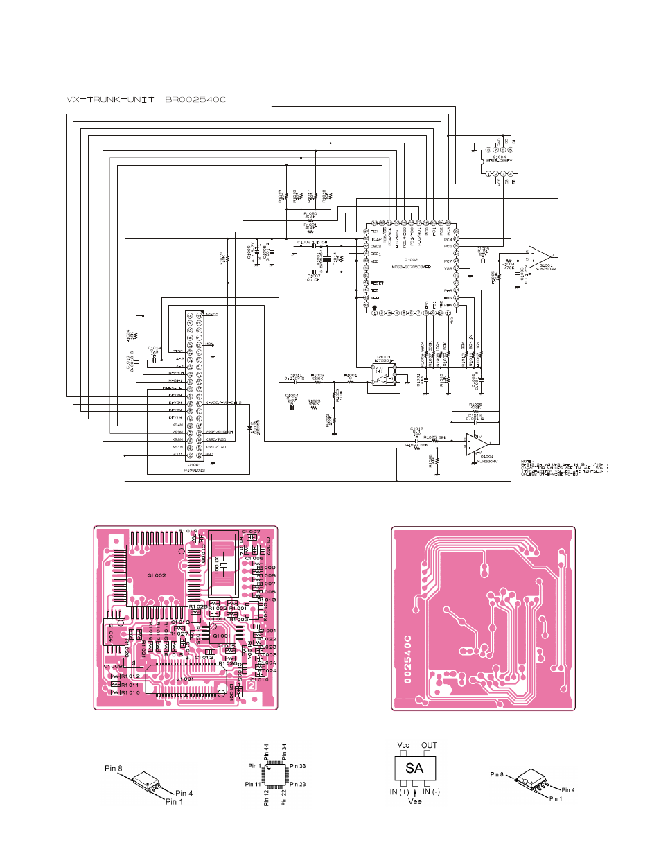 Vtp-50 vx-trunk unit, Circuit diagram, Parts layout | Vertex Standard VX-900 User Manual | Page 60 / 66