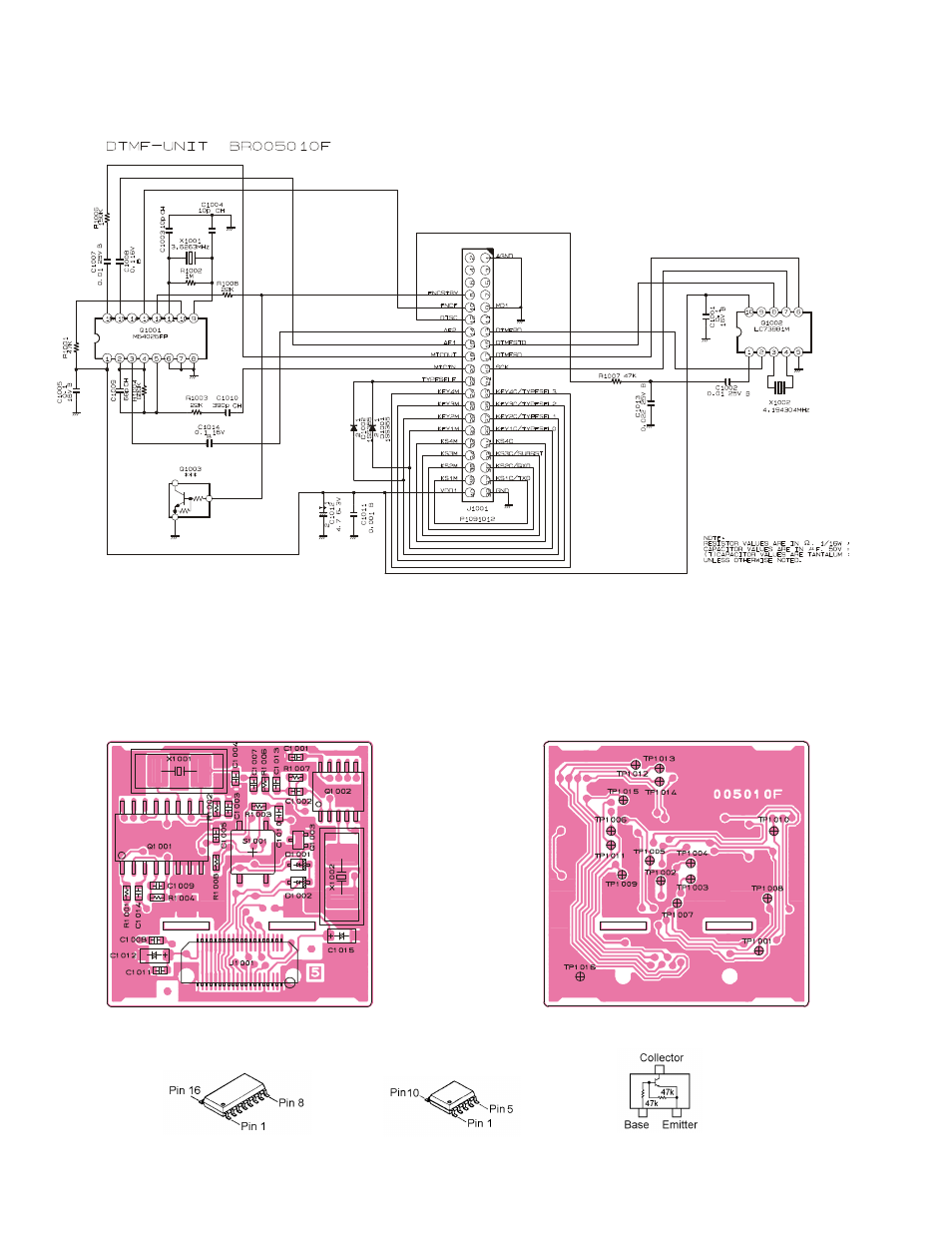 Circuit diagram, Parts layout, Fvp-25 encryption / dtmf pager unit | Vertex Standard VX-900 User Manual | Page 62 / 66