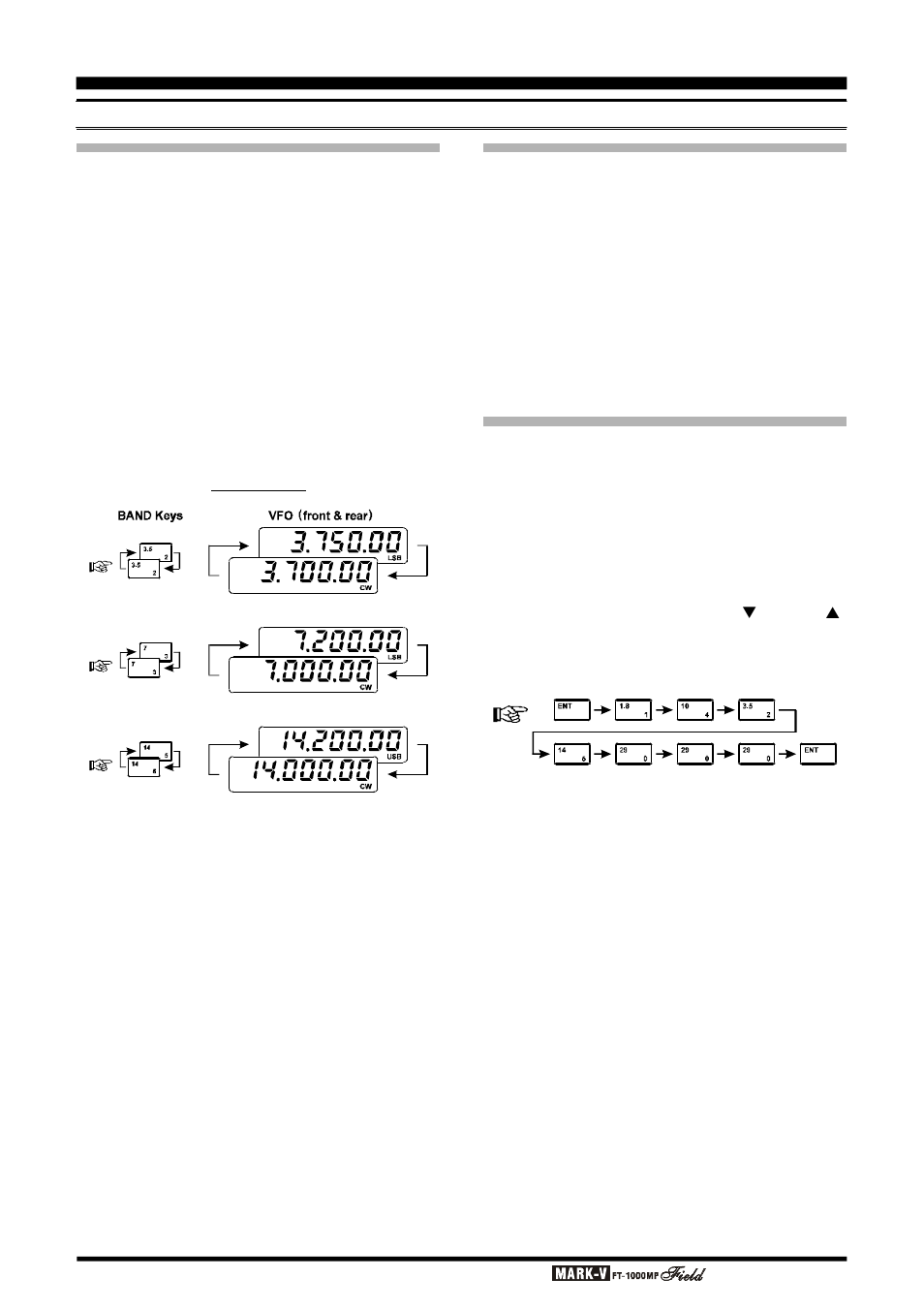 Vfo o, Peration, Vfo s | Vertex Standard FT-1000MP User Manual | Page 42 / 120