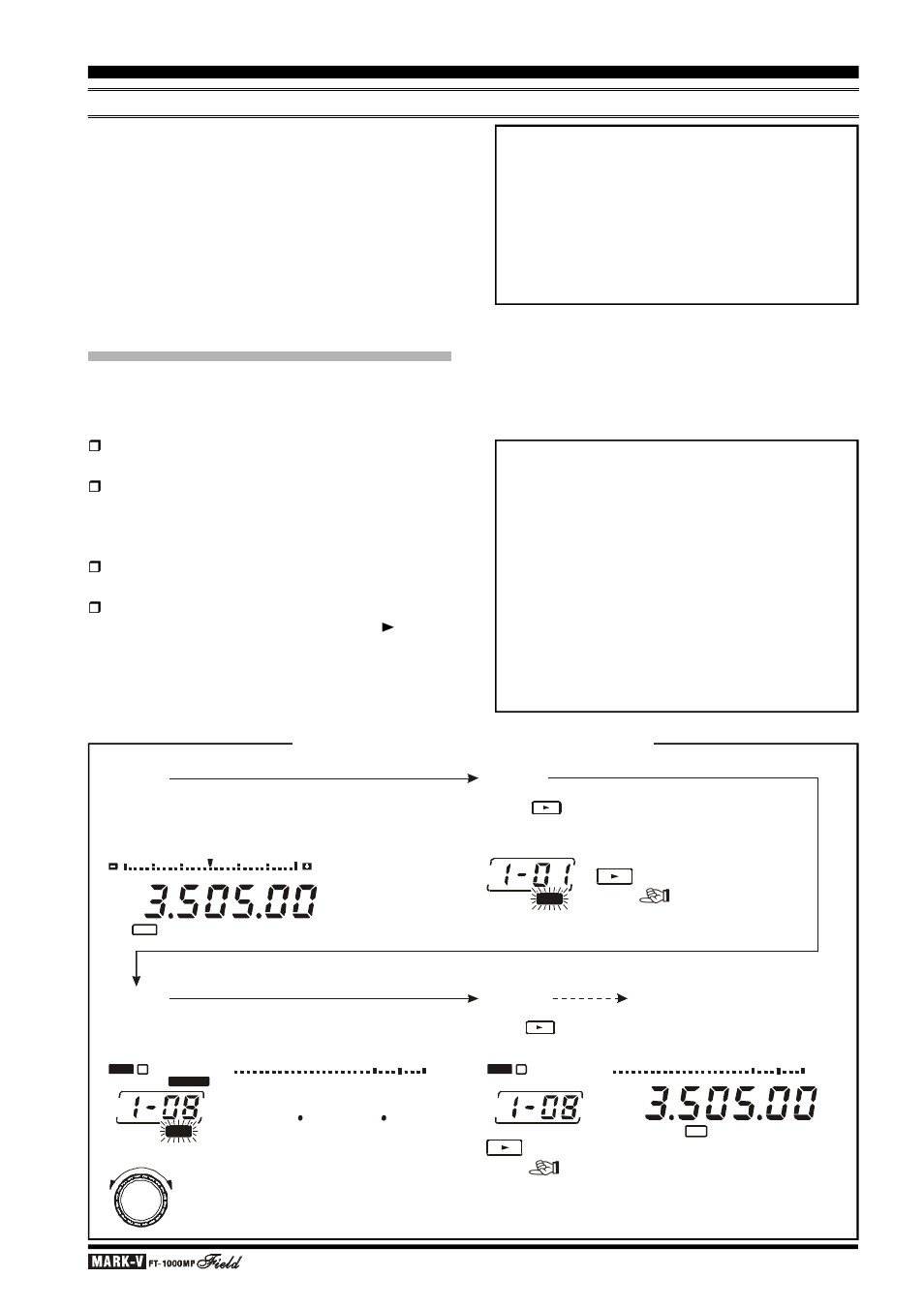 Vfo-a d, Page 65 o, Auto channel-up | Notice regarding the vrf/mem ch knob, Step 1 step 3 step 2 step 4 finished | Vertex Standard FT-1000MP User Manual | Page 67 / 120