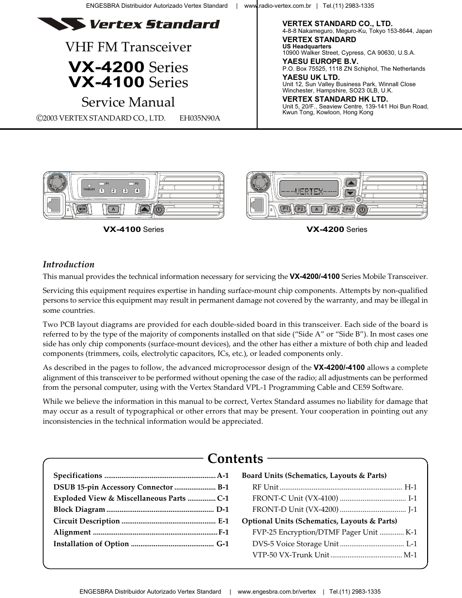 Vertex Standard VX-4200 User Manual | 48 pages