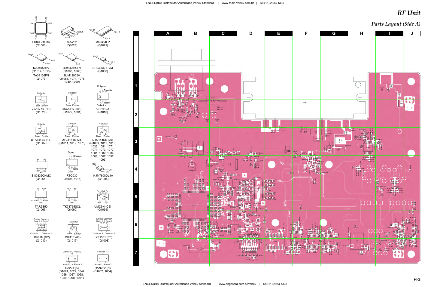 Parts layout (side a), Rf unit | Vertex Standard VX-4200 User Manual | Page 17 / 48