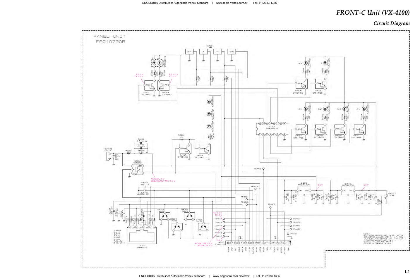 Front-c unit (vx-4100), Circuit diagram | Vertex Standard VX-4200 User Manual | Page 33 / 48