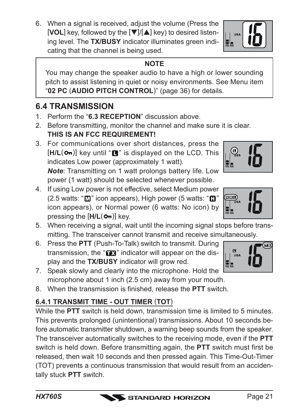 4 transmission | Vertex Standard HX760S User Manual | Page 21 / 56