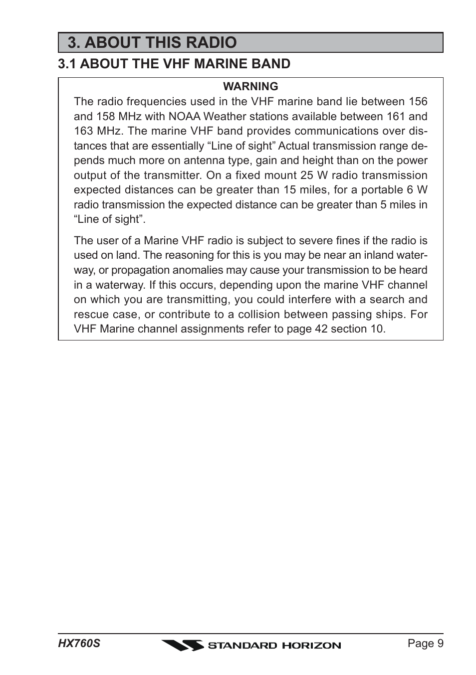 About this radio | Vertex Standard HX760S User Manual | Page 9 / 56