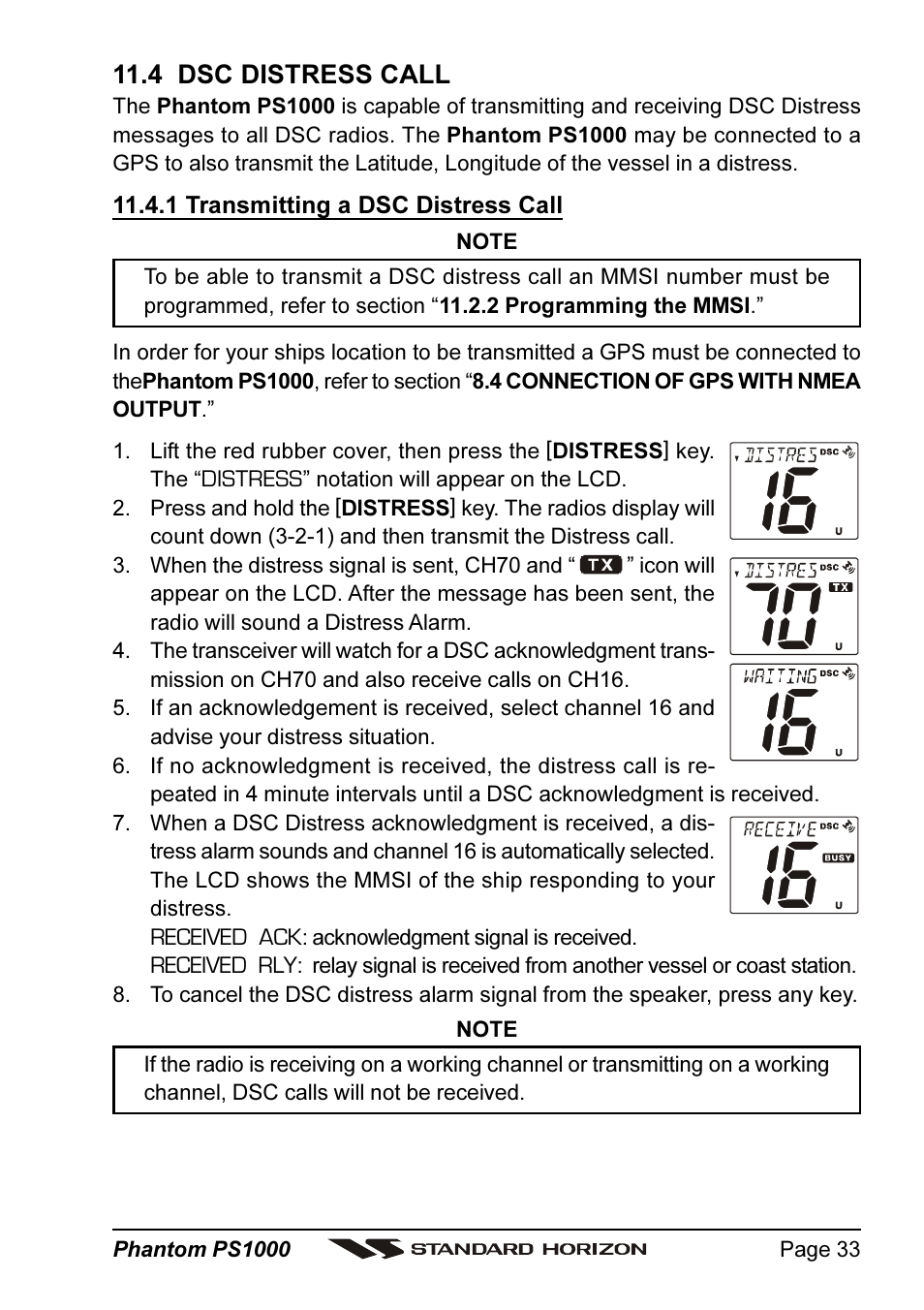 4 dsc distress call | Vertex Standard PS1000 User Manual | Page 33 / 68